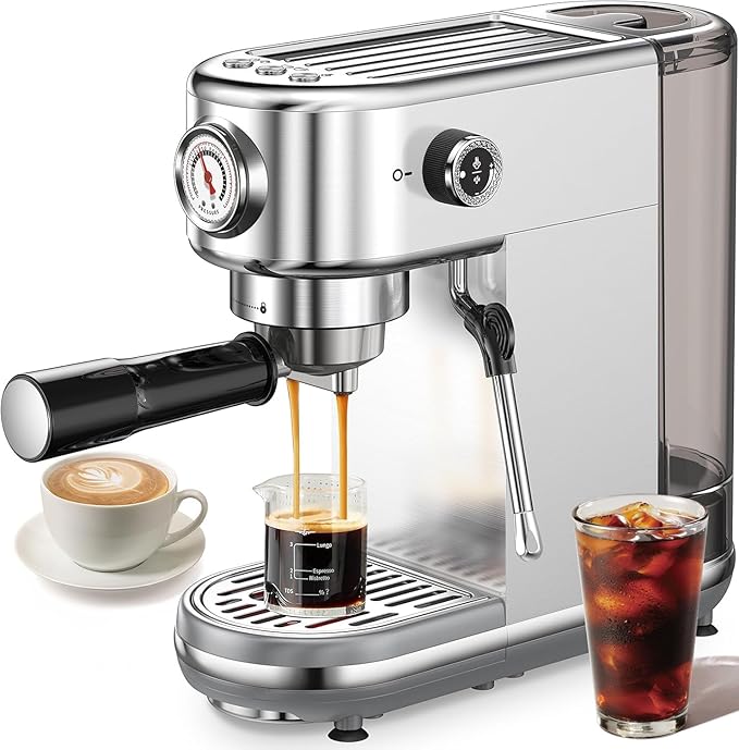 Espresso Machine with Milk Frother, 20 Bar High Pressure Professional Espresso Maker Automatic