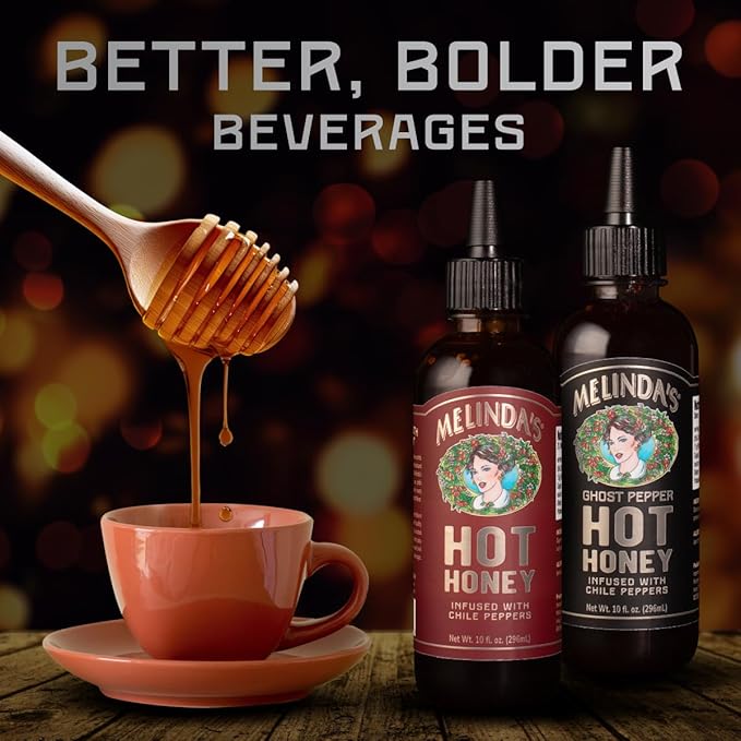 Melinda’s Hot Honey Collection - 10 oz, 2 Pack - Spicy Honey Sauce Variety Pack w/ Classic Hot