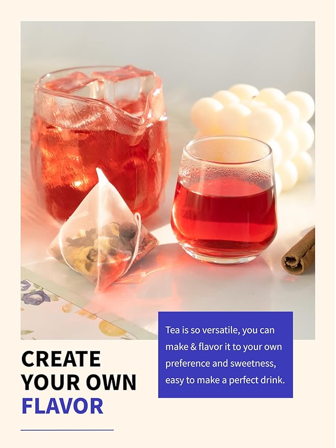 TeeLux Blueberry Hibiscus Tea Bags, 5g/bag, Hibiscus with Cranberry, Blueberry, Peach, Apple