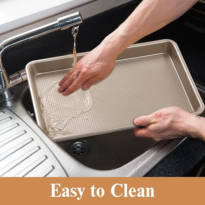 2 Piece Professional Baking Pan Set, Nonstick Bakeware Set, Heavy Duty Thick Cookie Sheets for