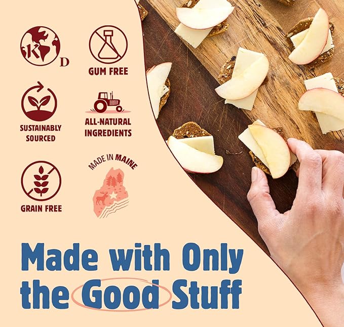 Maine Crisp Wild Blueberry Crisps - Gluten-Free Crackers With Blueberries, California Walnuts &