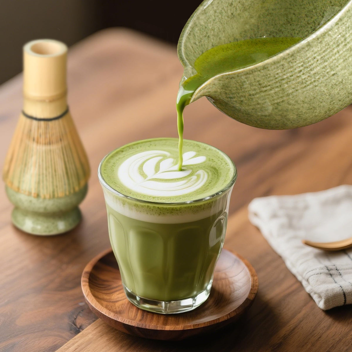 Matcha Whisk Set, Ceramic Bowl Matcha Kit & Handcrafted Bamboo Chasen, Complete 5 Pcs Matcha Set