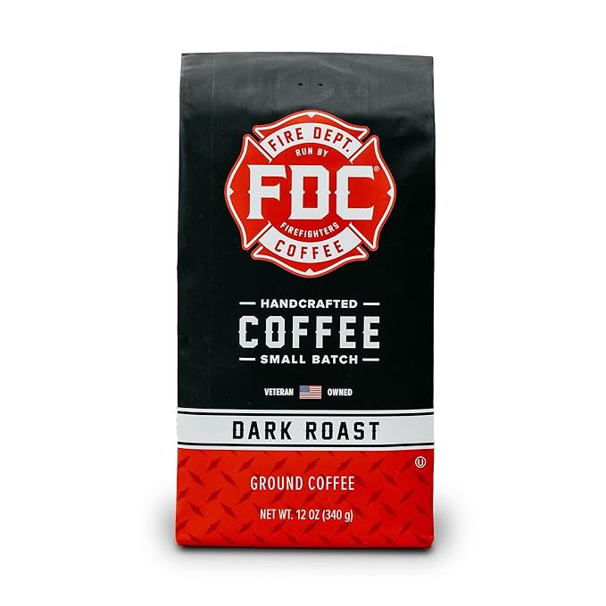 Fire Department Coffee - Gives Back to Firefighters - Bold & Smooth Dark Roast Ground Coffee