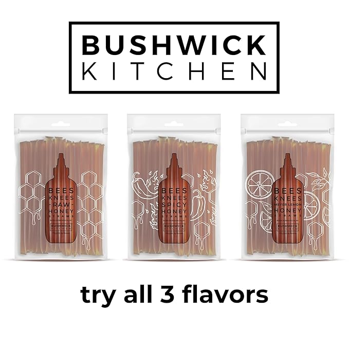 Bees Knees Clover Honey Sticks, 50 Sticks, 1tsp each, Paleo Friendly, Gluten Free Wildflower Honey