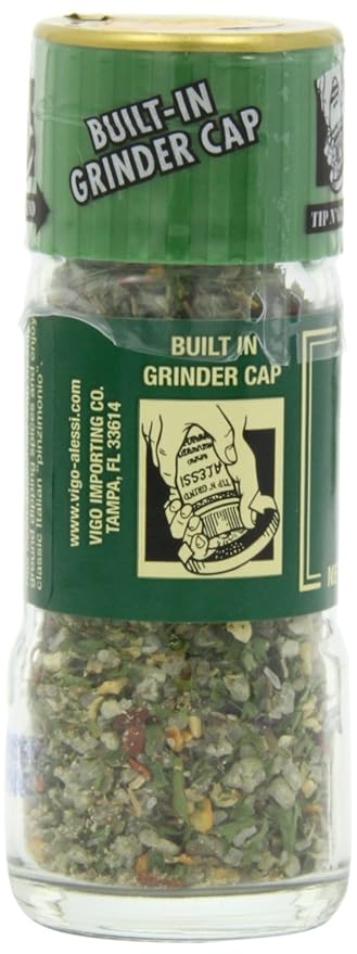 Alessi Herb & Seasoning Grinder, Dipping Spices for Olive Oil, Tip n' Grind (Garlic, 0.76 Ounce