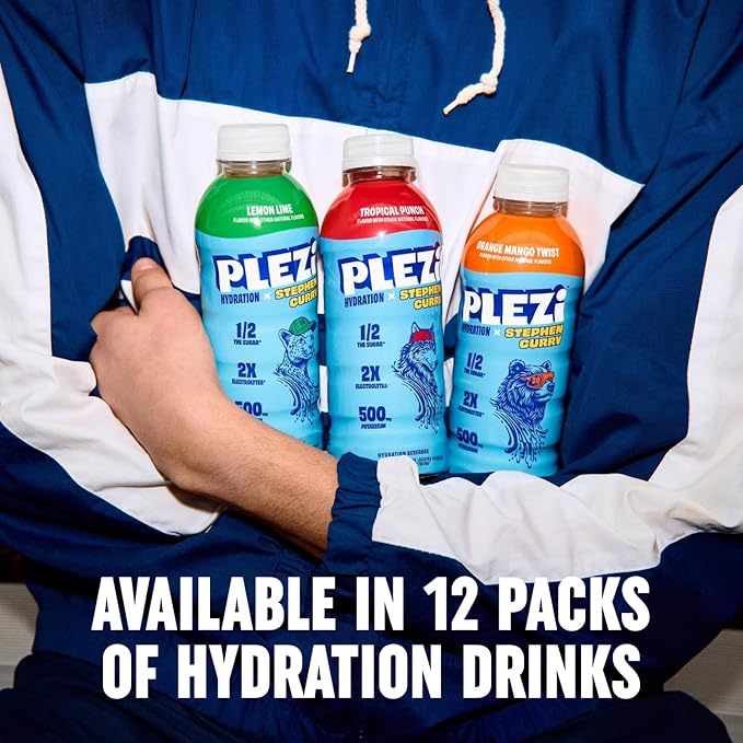 PLEZi Tropical Punch Hydration Drink x Stephen Curry - Sports Drinks with 2X Electrolytes - 500mg