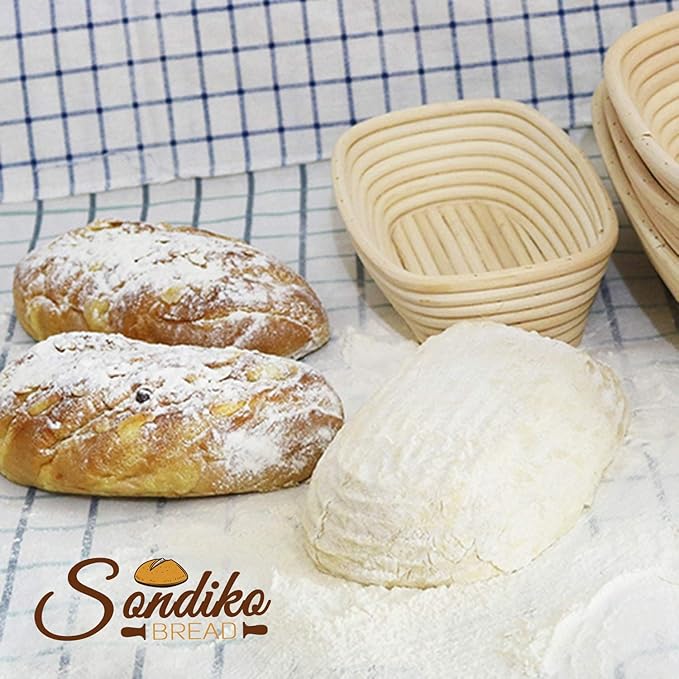 Sondiko Oval Bread Proofing Basket, Handmade Sourdough Bread Baking Supplies, Banneton Bread
