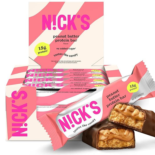 Nick?™s Peanut Butter Protein Bars ??12-Count Box | High Protein, Low Calories, Low Carbs, Keto