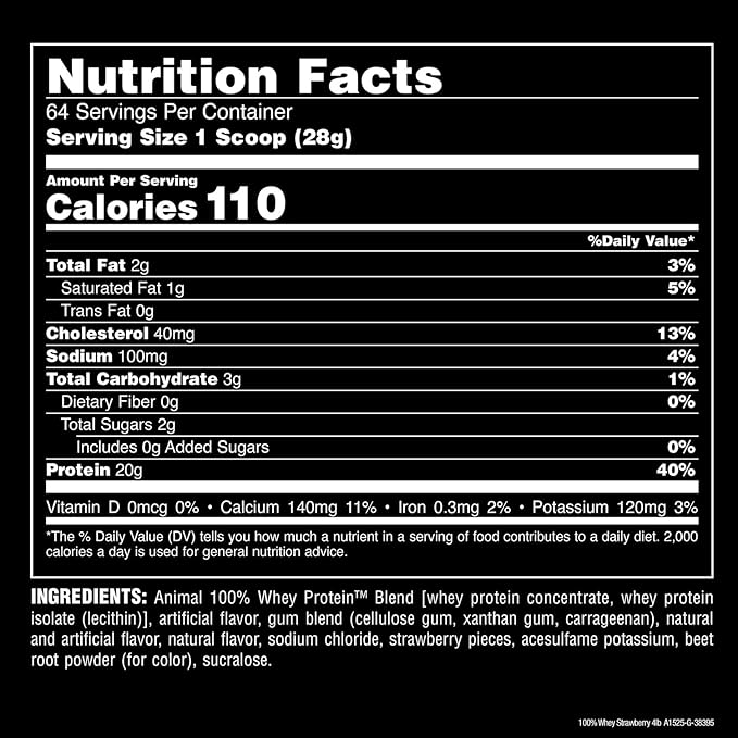 Animal 100% Whey Protein Powder ??Whey Blend for Pre or Post Workout, Recovery, Anytime Low Sugar