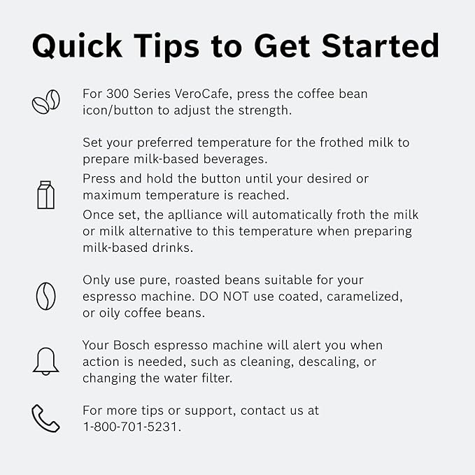 Bosch TIU20508 300 Series Fully Automatic Espresso Machine with Milk Express (in-cup frother), LCD