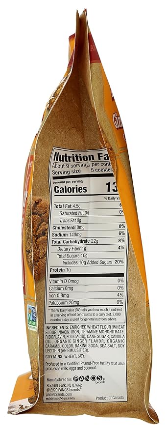Mi-Del Cookies Ginger Flavored Snaps - Non GMO Certified, 0g Trans Fat Swedish Ginger Snaps Cookies