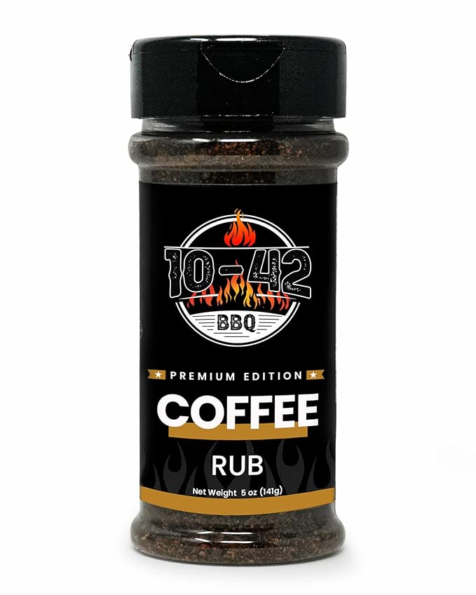 10-42 BBQ Coffee Meat Rub (NO MSG, Low Sodium) 0 Calorie | Premium Edition Steak Seasoning and Dry