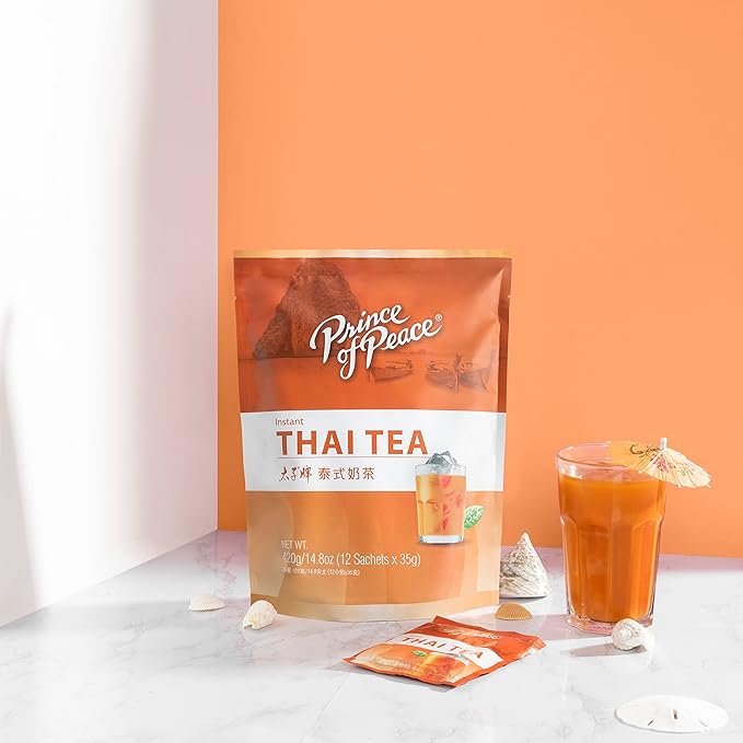 Prince of Peace 3 in 1 Instant Thai Tea Beverage, 24 Sachets Value Size – Instant Hot or Cold