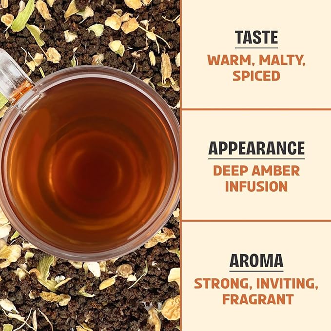 BREWIX, Royal Bengal Masala Chai Tea with Ginger and Cardamom | Loose Leaf CTC TEA (50+ Cups