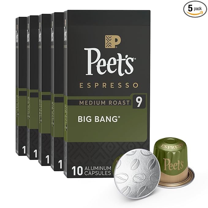 Peet's Coffee, Medium Roast Espresso Capsules, Compatible with Nespresso Original Machines - Big