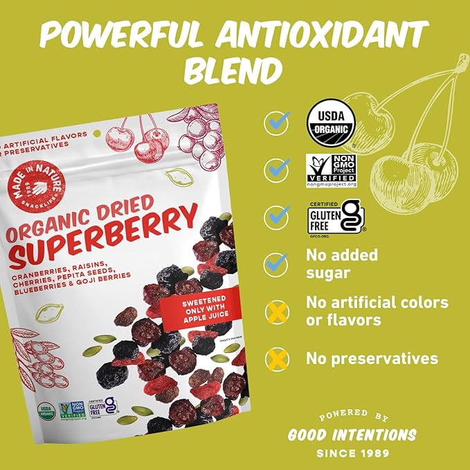 Made in Nature Organic Superberry Fruit Fusion, 24 Ounce (Pack of 1) ??Fruit and Nut Trail Mix