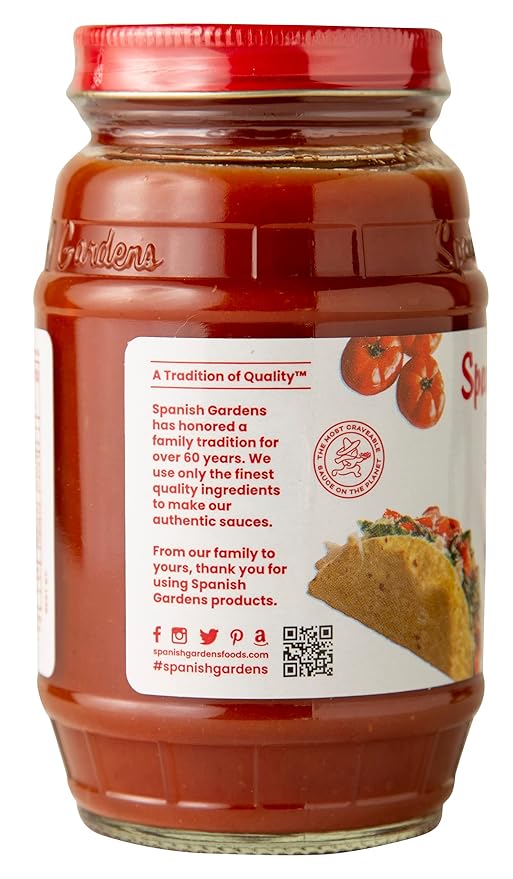 Spanish Gardens Taco Sauce (6 Pack) ??Hot Taco Sauce for Authentic Mexican Food ??Original Family