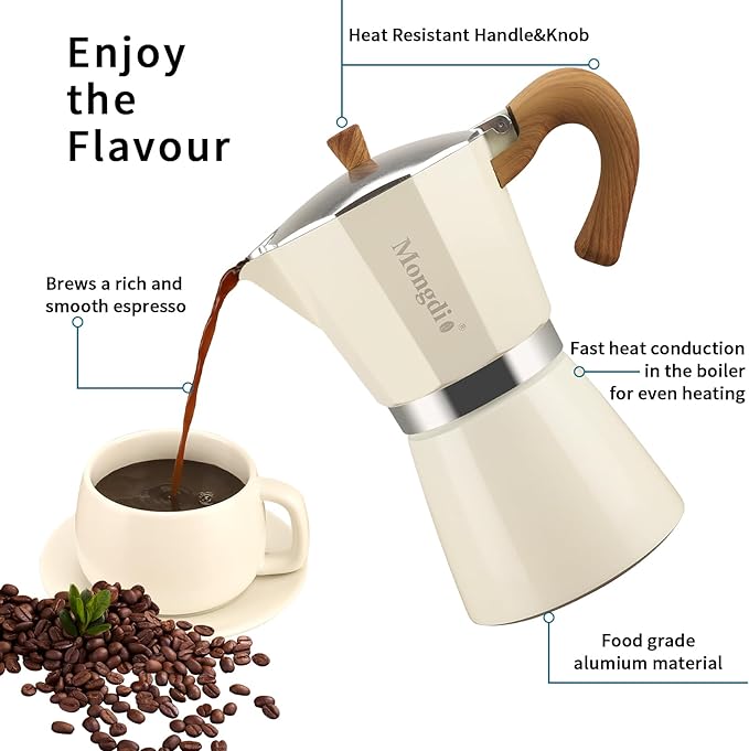 Mongdio Stovetop Espresso Maker Moka Pot, Cuban Coffee Maker Stove top coffee maker Moka Italian