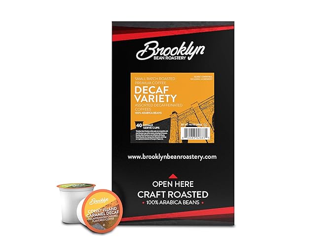 Brooklyn Beans Coffee Pods, Assorted Decaf Variety Pack - Compatible with Keurig K Cup Brewers