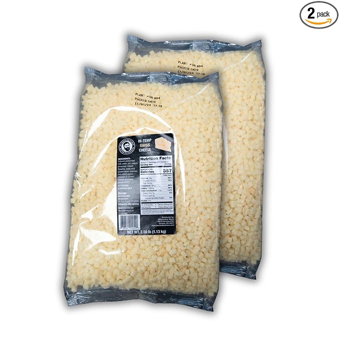 Bearded Butchers High-Temp Swiss Cheese, Pack of 2 (2.5 lb Bags) ??5 lbs Total, Shelf-Stable