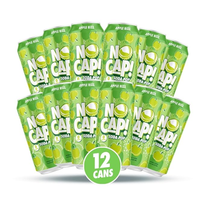 No Cap! Healthy Soda Drinks For Kids, Teenagers & Adults,Natural Flavors, Zero Sugar, Zero Calorie