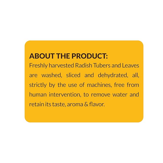 SHROOTS Dehydrated Radish Flakes Pure Vegetarian Gluten-Free No Added Salt Easy Cooking Machine