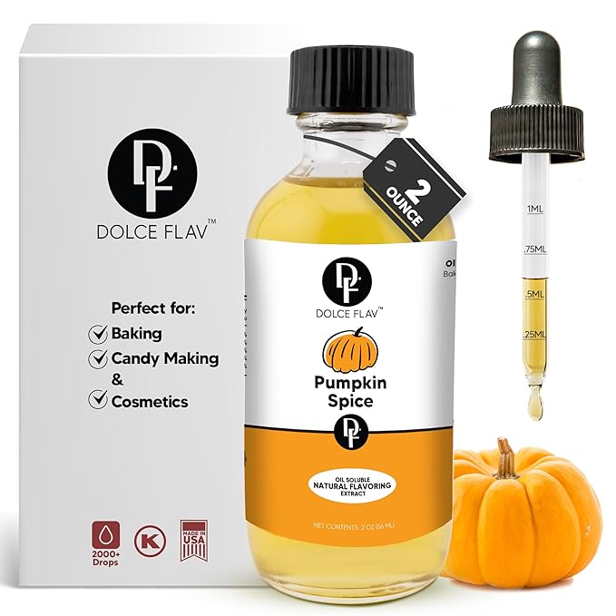 Dolce Flav Natural Pumpkin Spice Extract ??2 Ounce Oil-Soluble Kosher, Sugar-Free, Concentrated