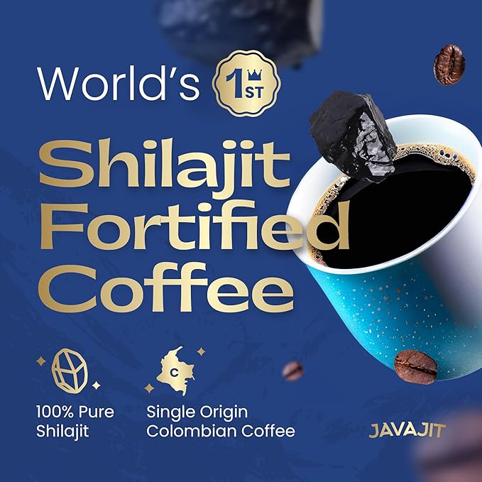 Colombian Coffee with Shilajit ??Medium Roast Organic Ground Coffee, Energy & Immunity Boost, 250mg