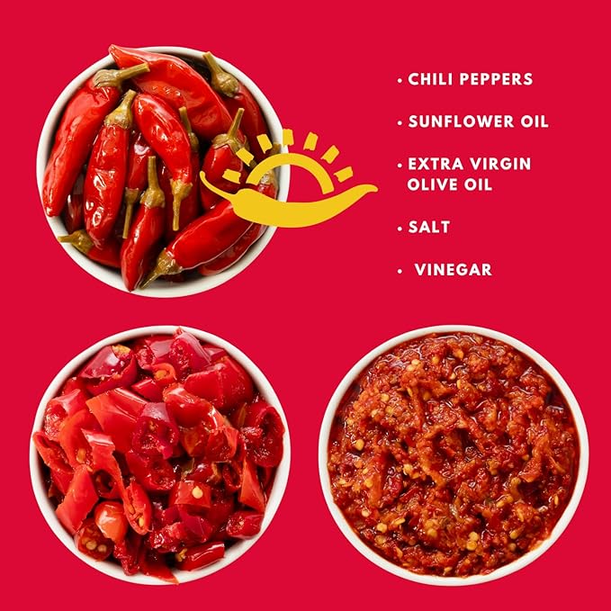 TUTTOCALABRIA Gift Set, Variety 3 Pack, Crushed, Sliced, Calabrian Chili Pepper Gift Set (3 Pack X