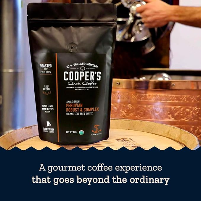 Organic Cold Brew Coffee Peru Reserve Single Origin Peruvian Coarsely Ground - 2 lb. Bag - Medium