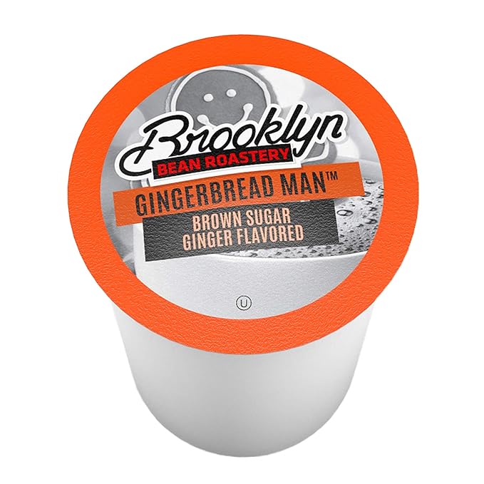 Brooklyn Beans Gingerbread Man Coffee Pods - Compatible with Keurig K Cup Brewers Including 2.0