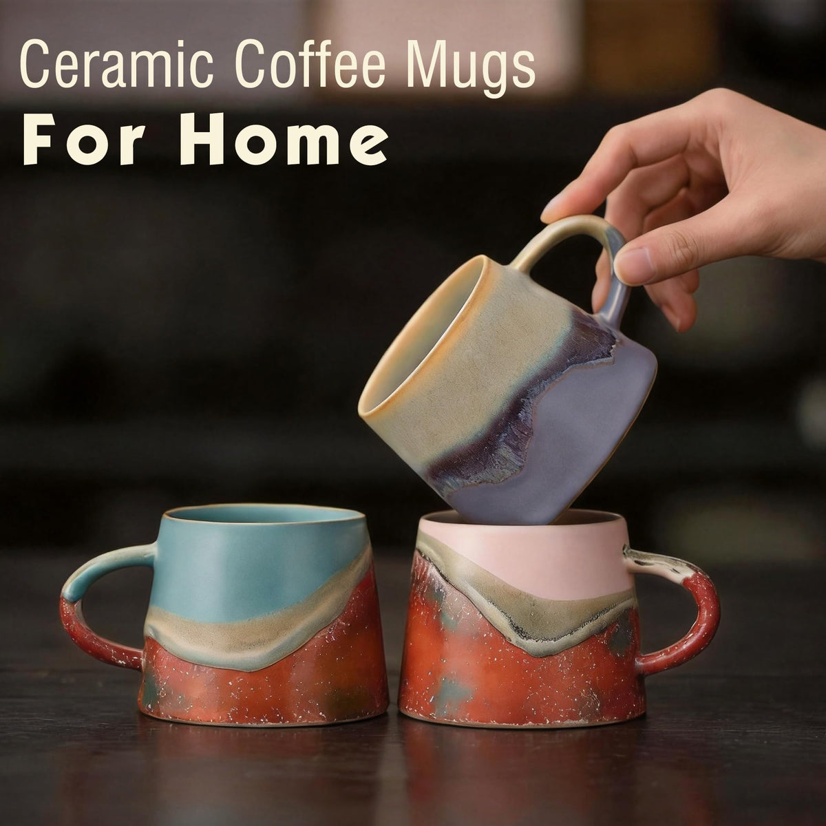Vintage Coffee Mug 8 OZ Handmade Ceramic Coffee Espresso Cup with Handle