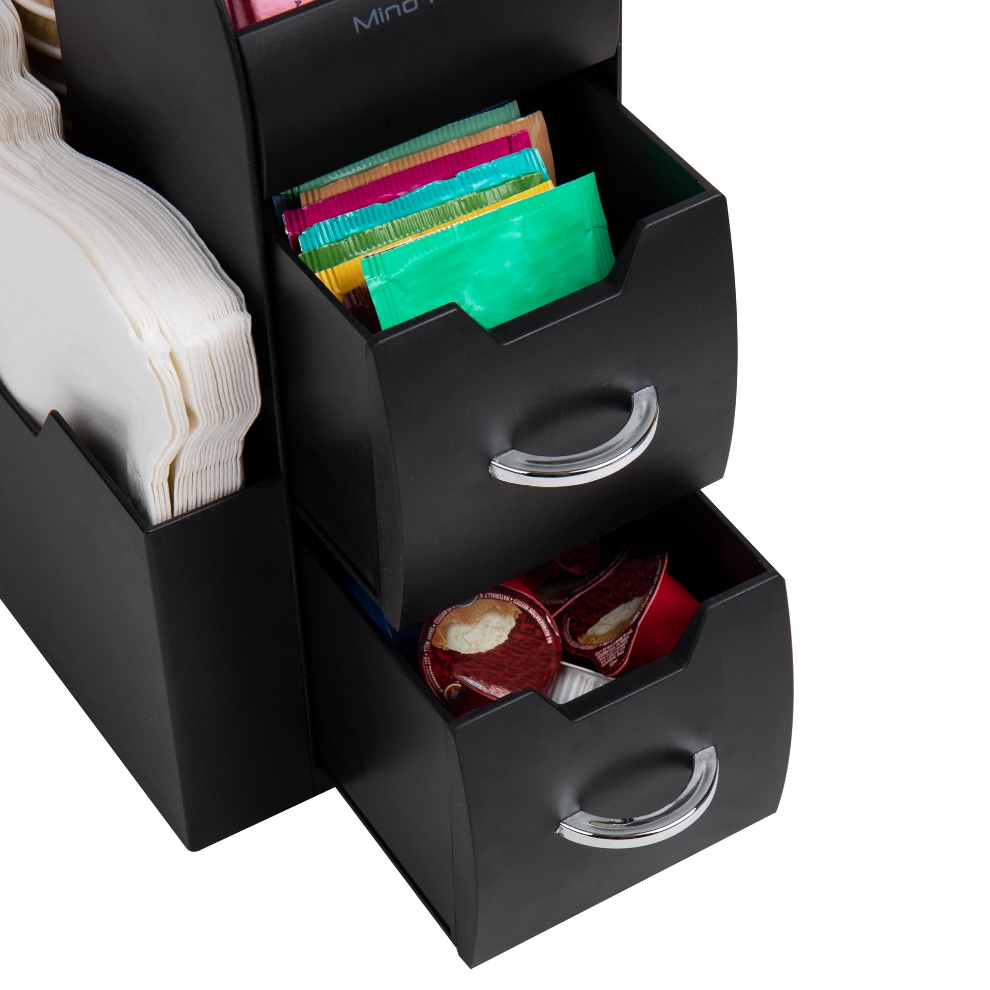Mind Reader Cup and Condiment Station, Countertop Organizer, Coffee Bar, Kitchen, Stirrers, 5.35"W