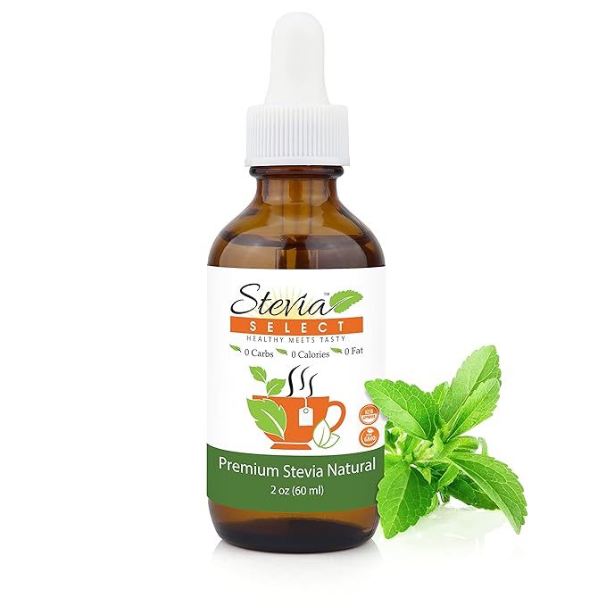 Stevia Select Plain Stevia Liquid Drops - Zero Calorie Sweetener - All Natural Liquid Pure Stevia
