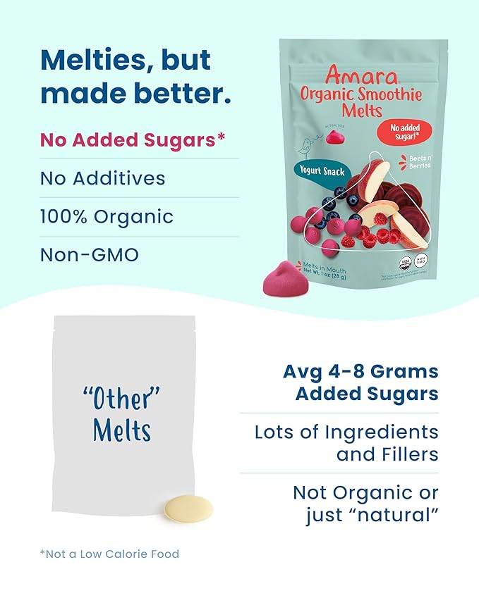 Amara Smoothie Melts - Beets n' Berries - Baby Snacks Made With Fruits and Vegetables - Healthy