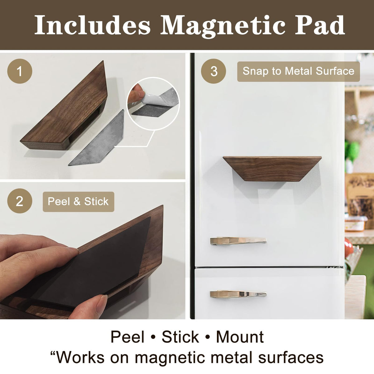Magnetic Coffee Filter Holder, Solid Walnut, Holds Up to 100 Cone Filters