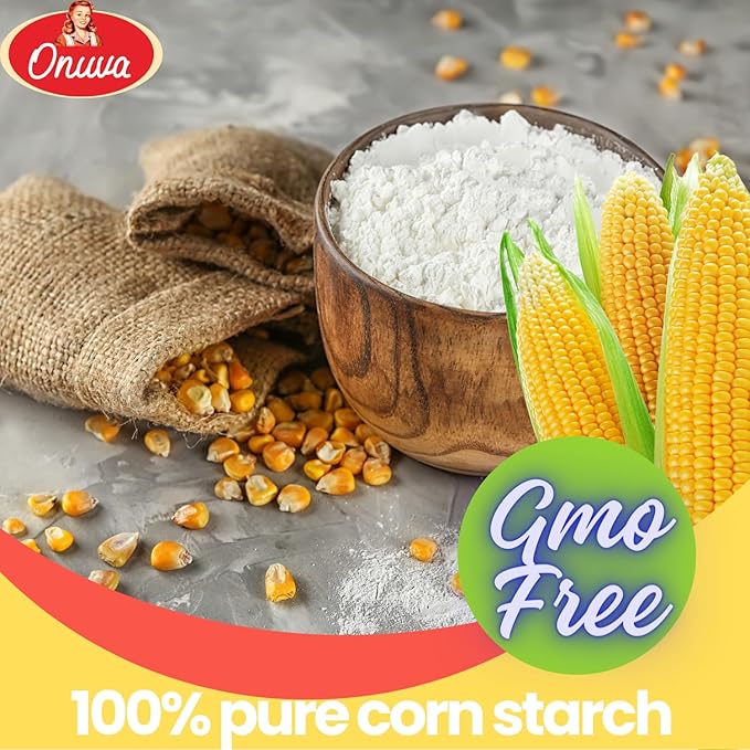 Corn Starch by Onuva - 25 lbs , (11,3 kg) - Gluten Free - Vegan - Thickener For Sauces, Soup, &