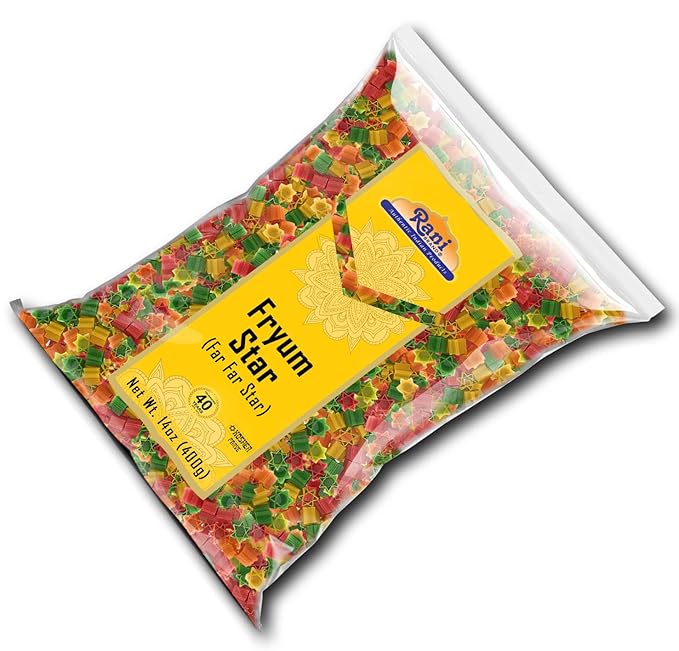 Rani Far Far/Fryums (Wheat & Tapioca Pellet) Star Shape 14oz (400g) ~ Vegan, Kosher, Uncooked, Used