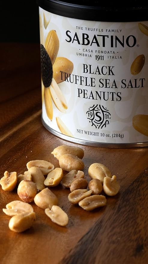Sabatino Black Truffle Sea Salt Peanuts ??Gourmet Roasted Peanuts with Black Truffle & Sea Salt