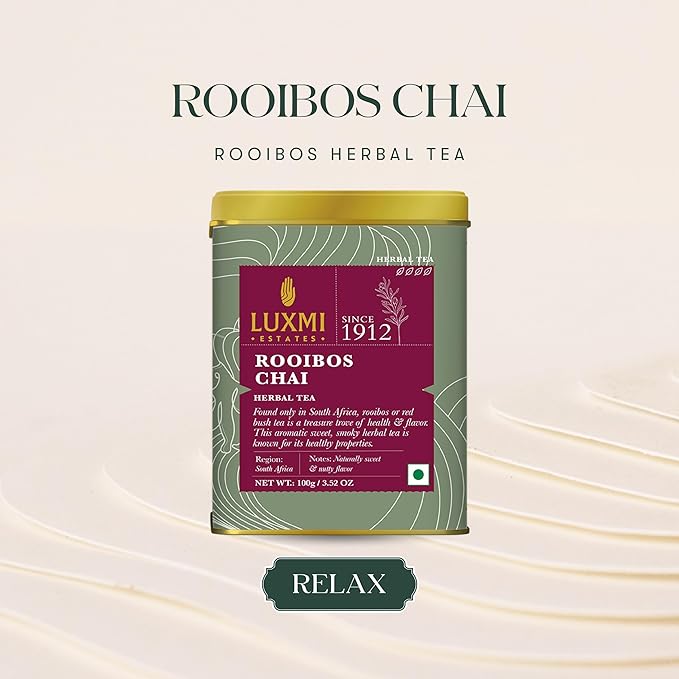 Luxmi Estates - Rooibos Chai - Organic Rooibos Tea with Spices - Loose Leaf - 100g (50 Cups)