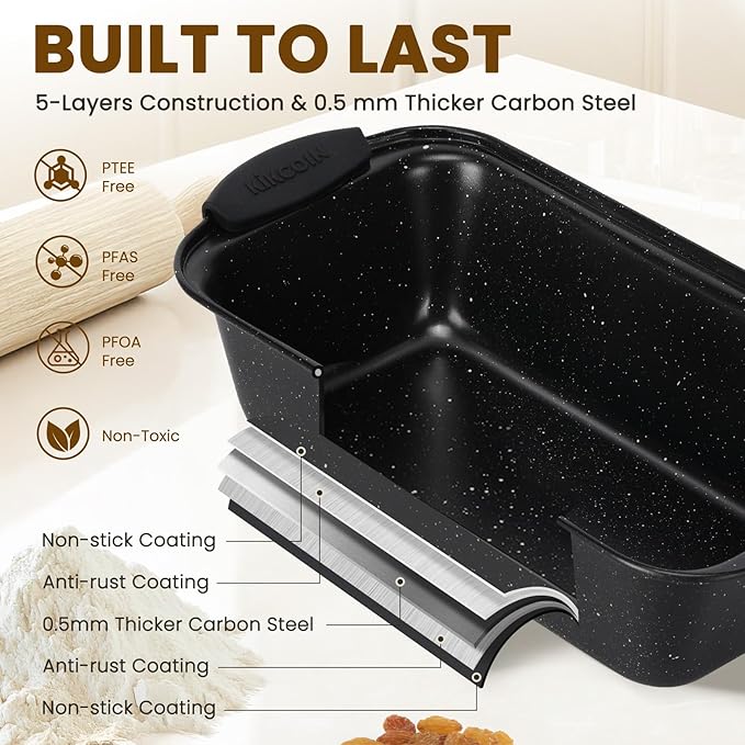 Kikcoin 22 PCS Nonstick Baking Pans Set, Stackable Bakeware Sets with Silicone Handles, 450°F Oven