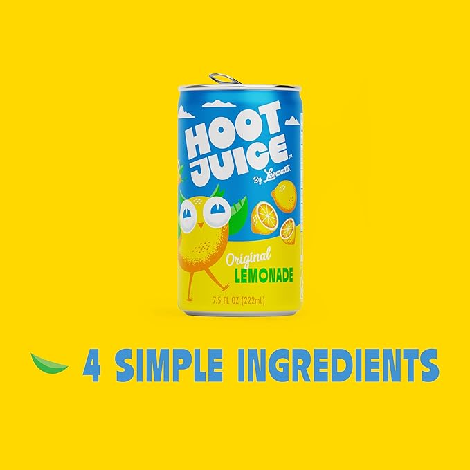 Hoot Juice Original Lemonade By Lemonati, No Artificial Sweeteners or Flavors, Gluten-Free, Kosher