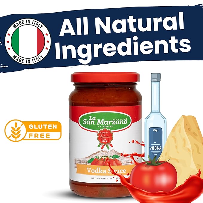 La San Marzano Vodka Sauce, 13 oz, Pasta Sauce Made in Italy, All Purpose Tomato Premium Quality