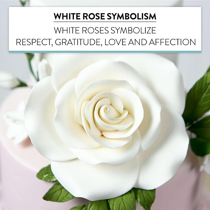 Global Sugar Art Rose Sugar Cake Flowers Jumbo White, 1 Count by Chef Alan Tetreault