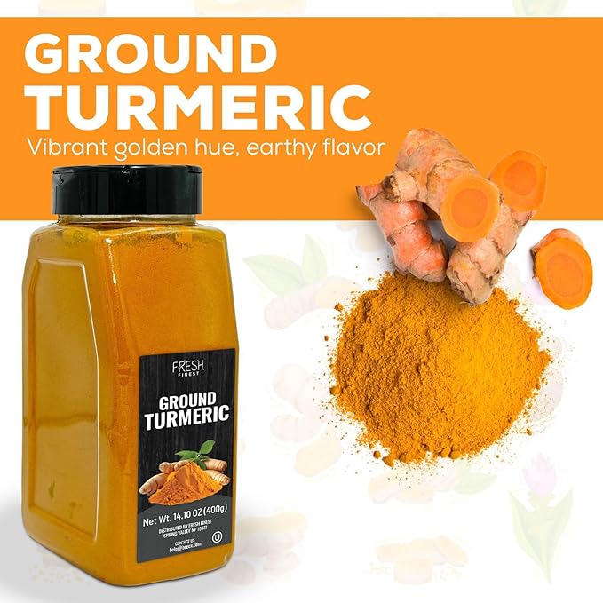Fresh Finest Ground Turmeric Powder, Kosher & Non-GMO, 400G (14.1oz)