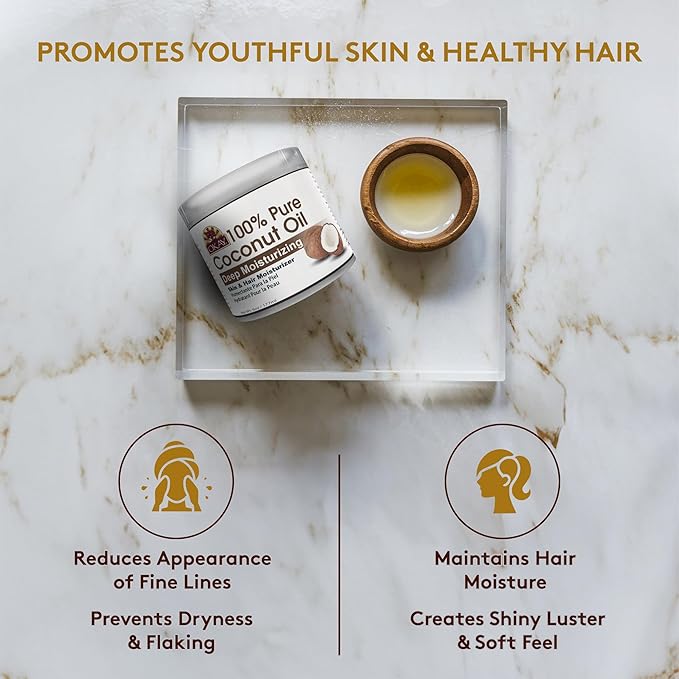 Okay 100% Pure Coconut Oil for Hair & Skin - Coconut Oil for Women & Men, Perfect for Hair & body