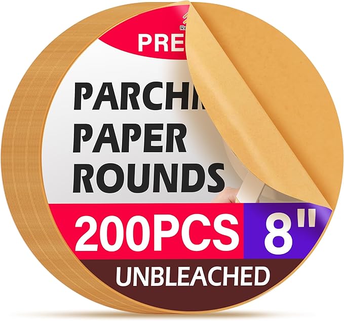 8 Inch Parchment Paper Rounds,200Pcs Non-Stick Unbleached Baking Parchment Rounds for Air