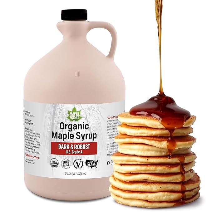 Maple Valley Organic Pure Maple Syrup, Dark & Robust Better Than Pancake Syrup, Use for Coffee or