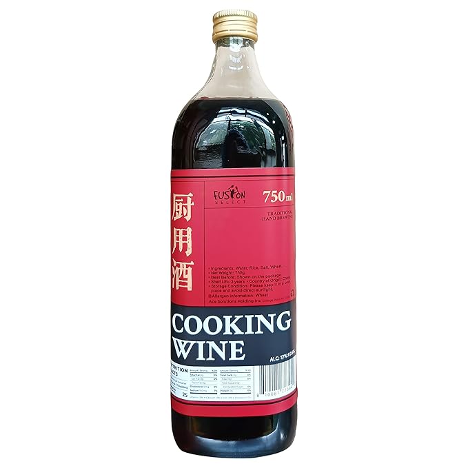Fusion Select Authentic 750ML Chinese Cooking Wine - Traditional Hand-Brewed Shaoxing Rice Wine for