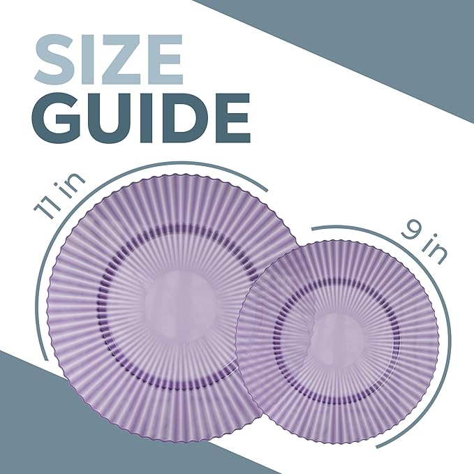 Exquisite 40 Piece Plastic Disposable Plates Set For 20 Guests I 20 X 9 Inch & 20 X 11 Inch